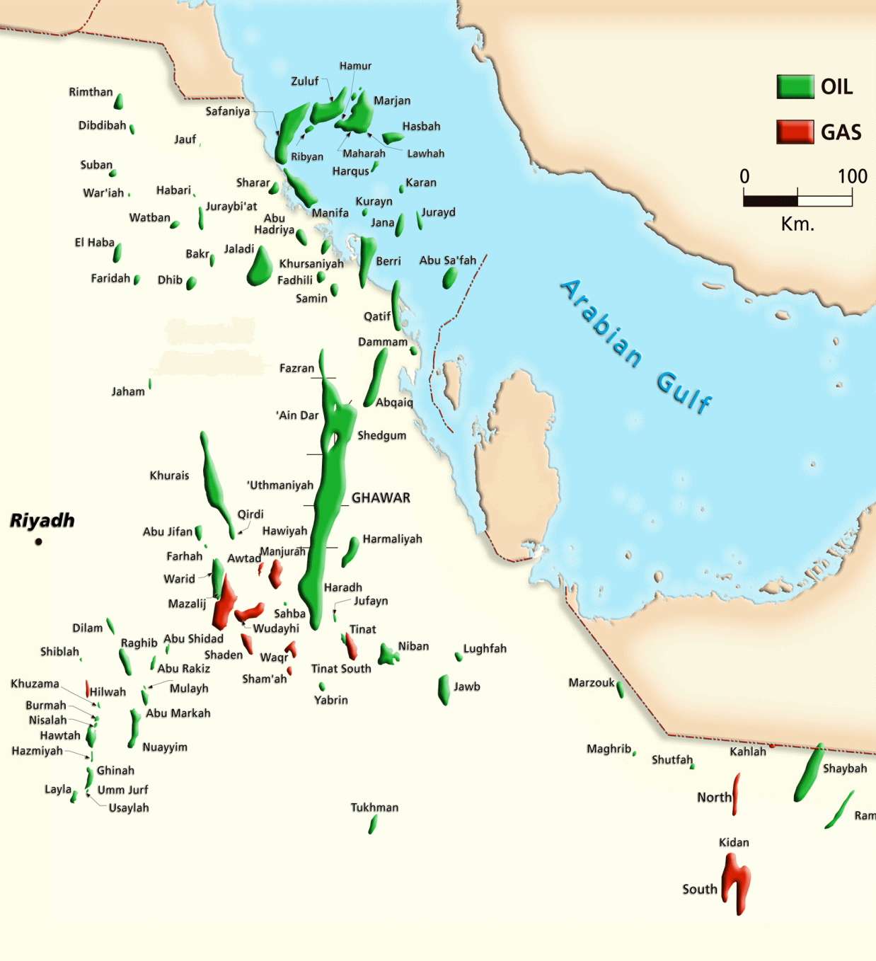 Oil Gas Fields Map